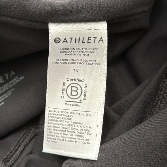 Athleta Elation Straight Leg Mid Rise Black Wash Stretch Pants Size 1X - Picture 8 of 9
